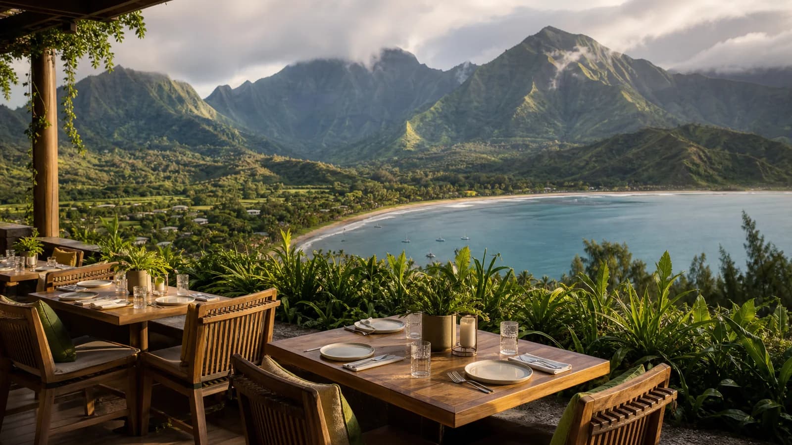 1 Kitchen at 1 Hotel Hanalei Bay: Dinner With Jurassic Park Views